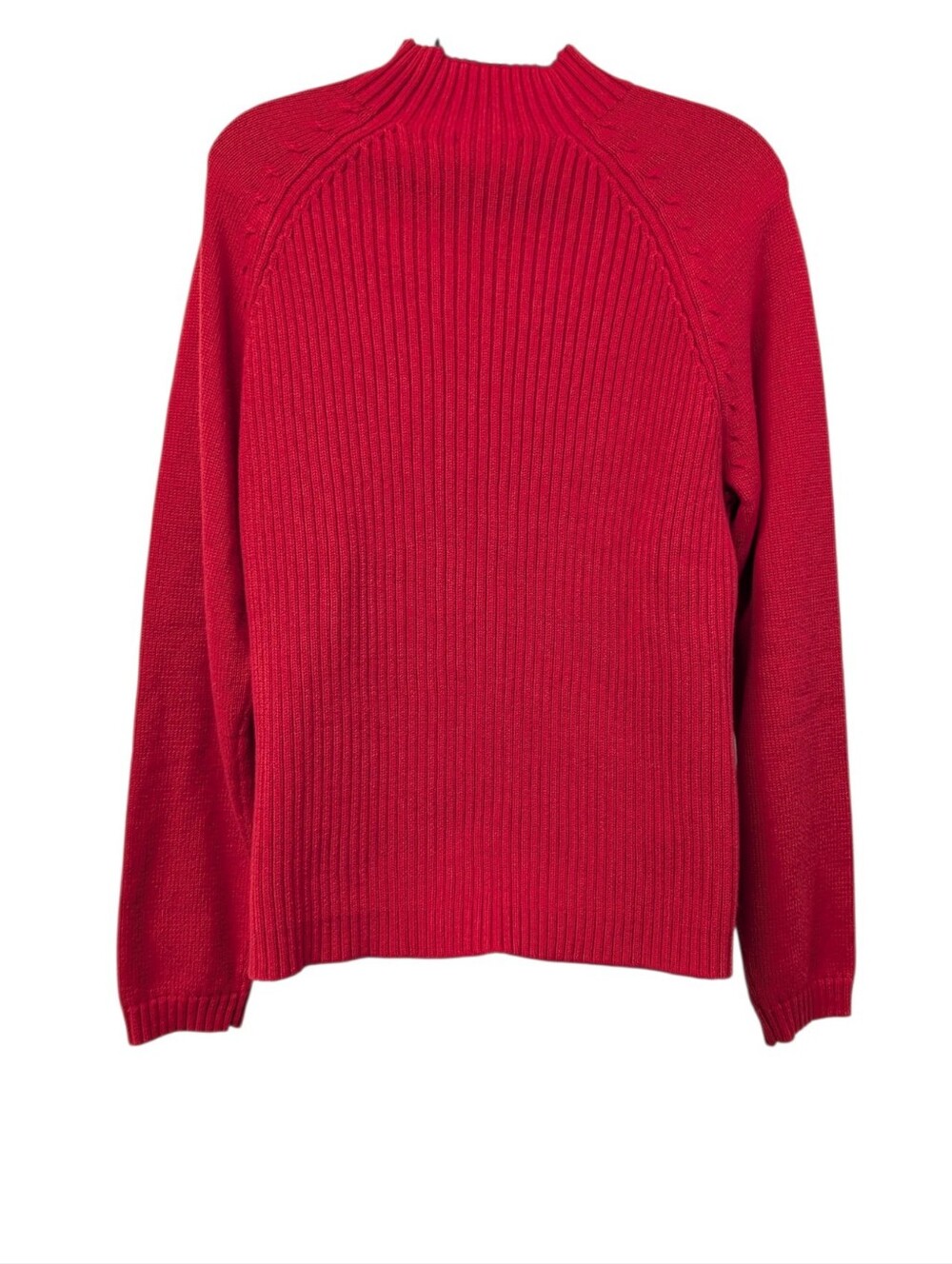 Relativity Womens Red Mock Neck Ribbed Knit Pullover Raglan Sweater Size XL NWT - Picture 2 of 7